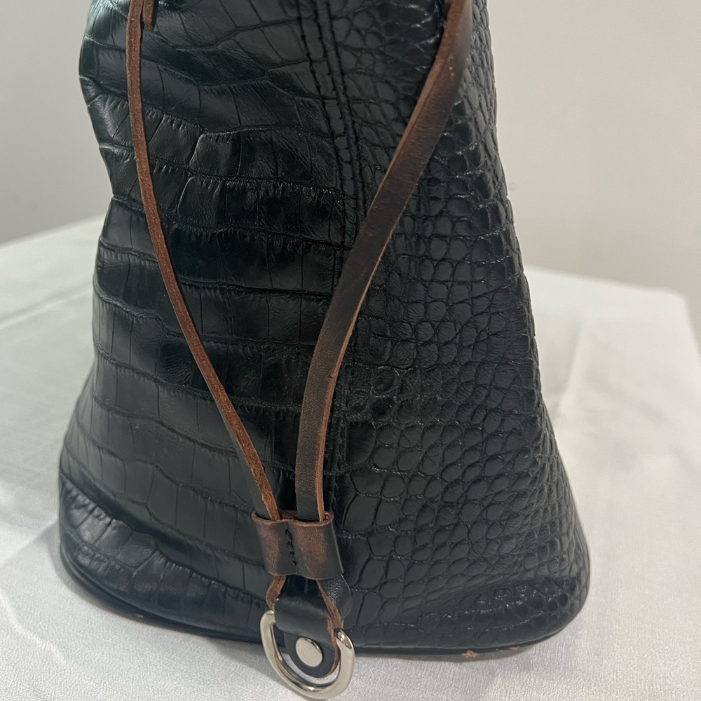 Rare Freebird By Steven Black Croco Leather Tote Bag - Picture 9 of 16